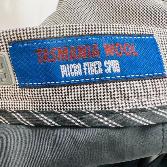 The Suit Company Mens Dress Pants Gray Houndstooth Pockets‎ Tasmania Wool 34x29 - Picture 7 of 11